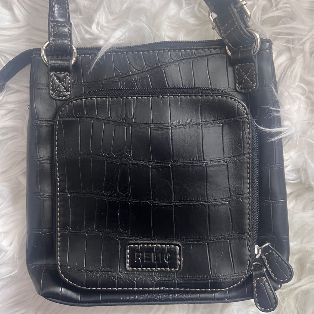 Relic Black Croc-Patterned Shoulder Bag!NWOT!